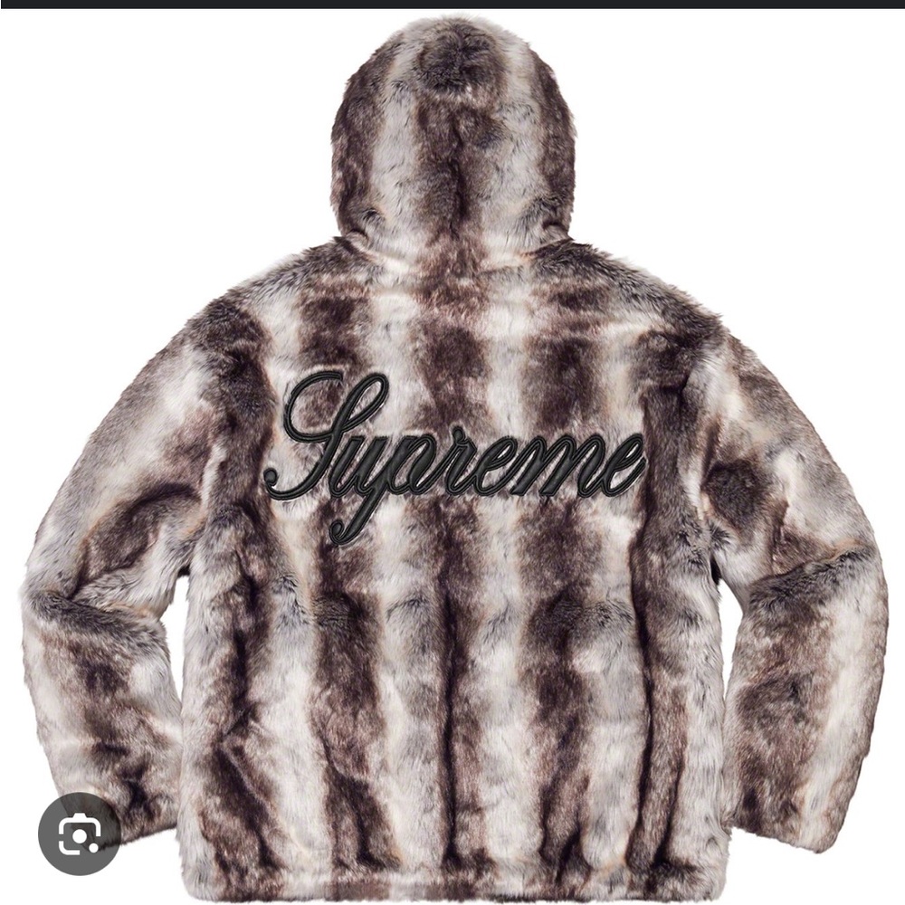 MAJOR IN SEARCH OF Supreme Fur Hooded Jacket in Brown/Grey